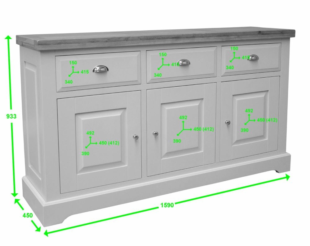 Product photograph of Homestyle Gb Painted Deluxe Large Sideboard from Choice Furniture Superstore.
